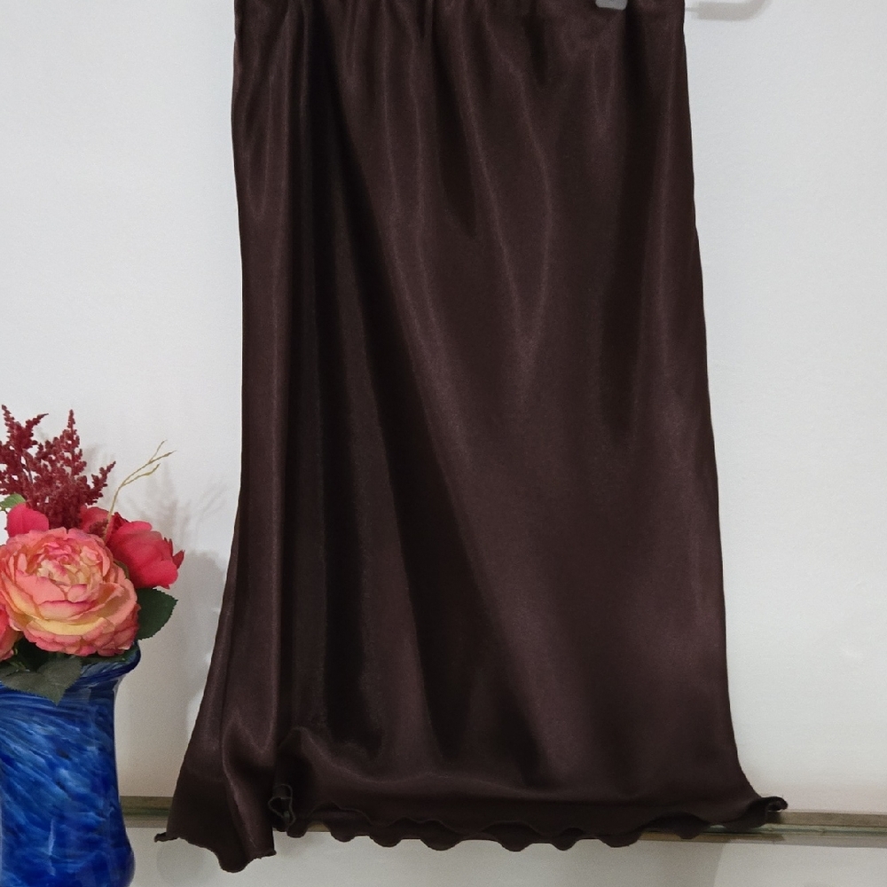 Nicole Miller Chocolate Satin Skirt